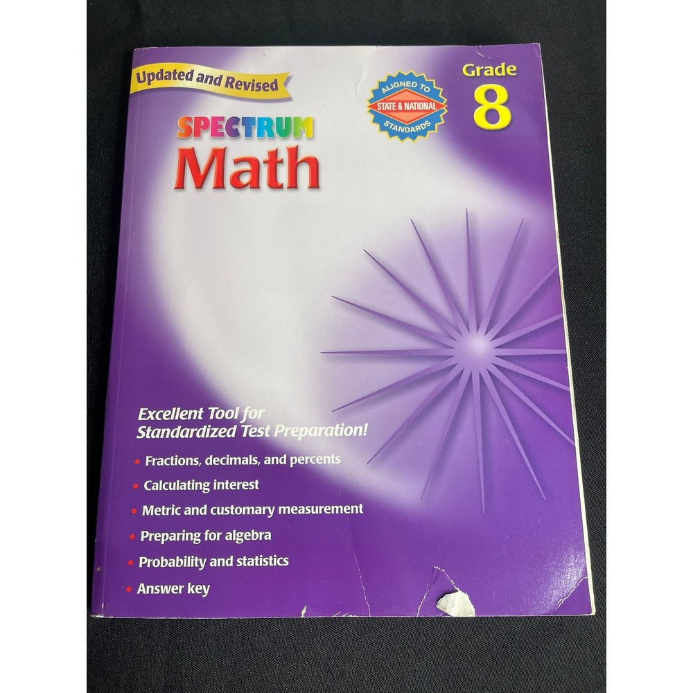 Spectrum Math Grade 8 Workbook Revised Edition Algebra Fractions Test Prep